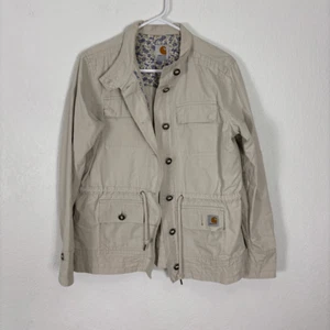 Carhartt Women's Jacket Voyager Beige Button Up Safari Size Large - Picture 1 of 8