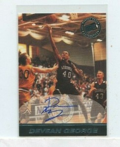 Devean George 1999 Press Pass SE Blue Auto Autograph Los Angeles Lakers #D /500