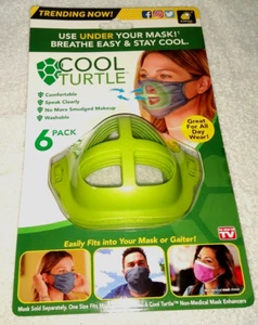 Inserti Maschera Viso (Cool Turtle) Respira Easy & Stay Cool Under Mask - Confezione da 6 Nuovi - Foto 1 di 2