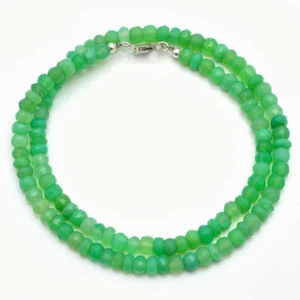 Chrysoprase Faceted Rondelle Beads Necklace, Green Chrysoprase Beaded Necklace - Picture 1 of 4