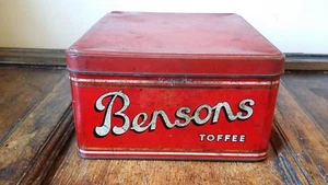 VINTAGE LARGE SHOP ADVERTISING TIN - BENSONS ROYAL GALA TOFFEE - Picture 1 of 9