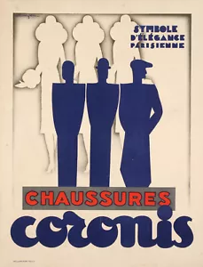 Affiche ancienne originale, Pera, chaussures Coronis, mode, chic, élégance, 1920 - Photo 1/3