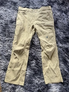 Eddie Bauer First Ascent Pants Mens 36x30 Khaki Nylon Stretch Hiking Travel - Picture 1 of 6