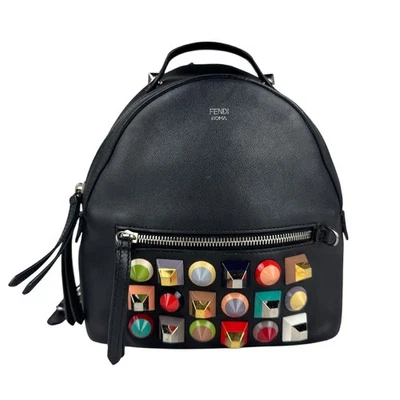 Auth FENDI By The Way Backpack Black/Multicolor Leather/Metal - z7106 - Image 1 of 4