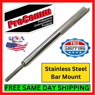 ProComm SSR50C Stainless Steel Bar Mount 6.5" M8 Thread Mirror Base Freightliner - Image 1 of 4