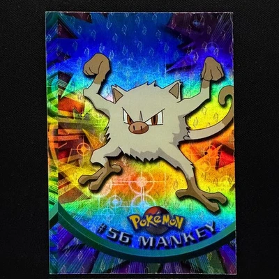 Topps Pokemon Edición Animación TV Serie 1 Arco Iris Holo Lámina #56 Error Mankey Foto 1 de 4