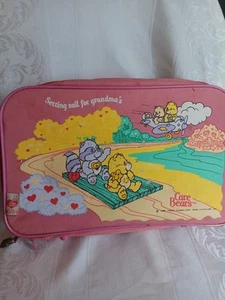 Vintage Care Bears 1986 Canvas Suitcase/Bag Pink Zip Up Pink Going To Grandma’s - Picture 1 of 8