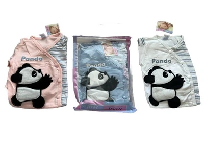 Conjunto Bebé Recién Nacido (4 piezas) - Recién Nacido - Bordado Panda - 0-3 Meses Foto 1 de 4