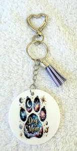✨Handmade Dog Mom Galaxy Paw Print Keychain with Tassel-Space Lover Gift - Picture 1 of 3