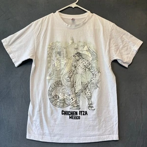 Chichen Itza Mexico Shirt Mayan Warrior Puff Paint Jaguar Ruins Eagle Palm Trees - Picture 1 of 9