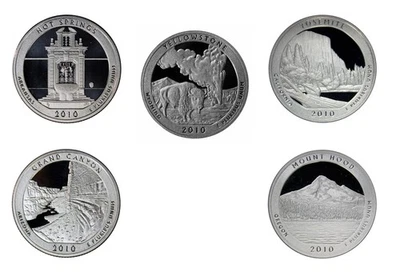 2010 -S Parks Quarter Proof Year set DCAM (Clad) Coins only - Image 1 of 3