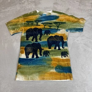 Vintage Deep Sea Shirt Womens Medium Multicolor Preowned Elephant Africa Comfy - Picture 1 of 7