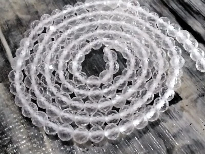 Natural Faceted Crystal Quartz, 3mm, Approx 105pcs, Free postage OZ - Image 1 of 4