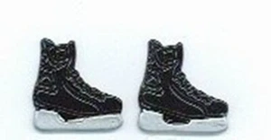 BLACK ICE SKATES  SCRAPBOOKING DECORATIVE BRADS EYELET OUTLET 8 PCS - Picture 1 of 1