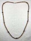 AIL Aluma Tiger Eye Necklace Sterling Silver Clasp 36” Long