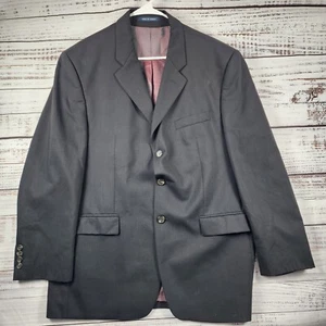 Vintage RALPH Ralph Lauren 42R Wool Blazer Y2K Black 3 Button Classic Fit Jacket - Picture 1 of 10