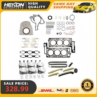 Timing Chain Kit Head Gasket Set Piston & Ring For 3.0L Mercedes Benz 272 C300 — 第 1/4 张图片