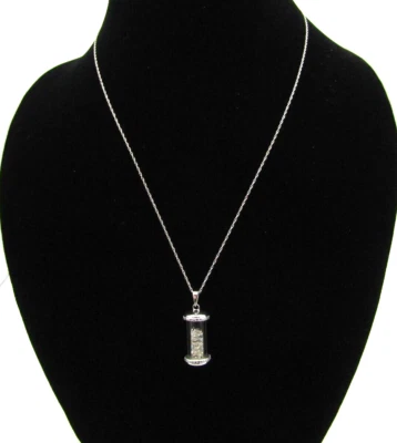 18" NECKLACE WHT /BLU TOPAZ CITRINE FILLED CAPSULE PENDANT STERLING 925 NWOT NB1 - Image 1 of 2