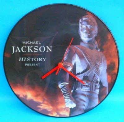 MICHAEL JACKSON Wall CLOCK Upcycled Vinyl Record  SN12P02 Pic Disc 12" LP . - Image 1 of 4