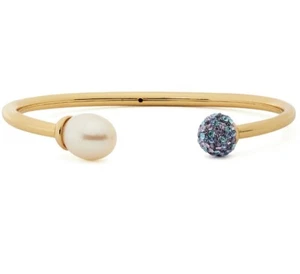 $68 kate spade gold tone fresh water pearl & fireball cuff bracelet JM506 - Picture 1 of 2