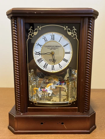 SEIKO for Cooper & Lybrand 100th Anniversary Musical Clock Carrusel Horses Cover