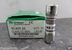 New Lot Littelfuse KLKR 25 Amp Fuses KTK R 25 Class CC 600 Volts NIB - Picture 1 of 3