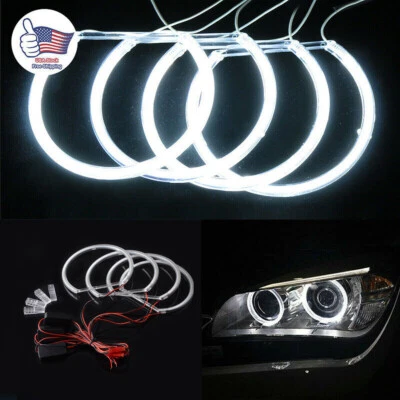 4* CCFL LED Ojos de Ángel Lámpara Kit Anillo Halo Faro Coche Para BMW E36 E38 E39 E46 Foto 1 de 4
