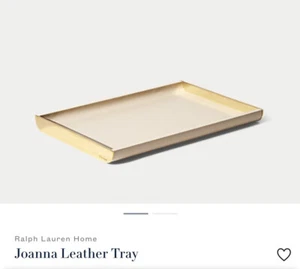 Ralph Lauren Home Joanna Large Tray polished brass And Cream Leather - Picture 1 of 6