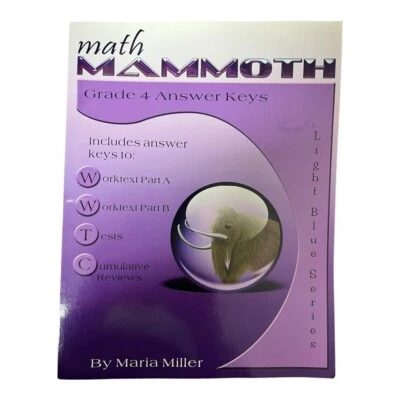 Math Mammoth Grade 4 Answer Keys~Light Blue Series~by Maria Miller 2020 PB M5 29 - Image 1 of 4