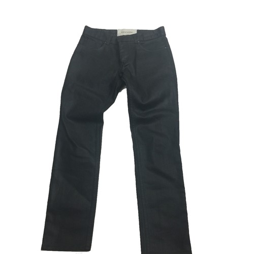 Jeans donna Valentino pantalone skinny nero rivestito taglia 8 Italia