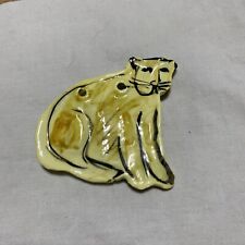 Susan  Bolt Hand Painted Yellow Cat  Wall Hanging/Ornament Vintage Signed