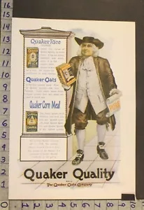 QUAKER AVENA 1907 ARROZ MAÍZ DESAYUNO CEREAL COMIDA COCINA DECORACIÓN DEL HOGAR ARTE ANUNCIO XJ59 - Imagen 1 de 1