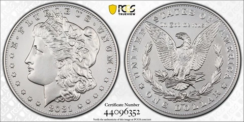 2021-CC Morgan Silver Dollar Perfect PCGS MS70 First Strike Mint Box/COA Cover