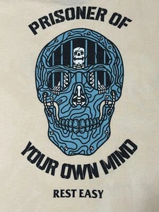 REST EASY - CAMISETA MARFIL TALLA XL - EXTRA GRANDE - Calavera - Prisionero propio - Imagen 1 de 24