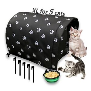 Size Xl Cats Shelter Big for 5 Adult Cats Outdoor Feral Cat House for Winter,.