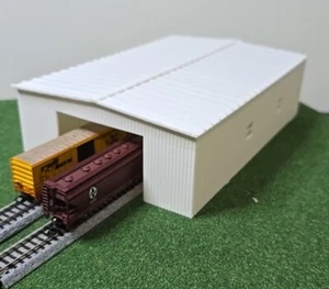 N Scale 1/160 3d Printed MEGA Warehouse Building 2 Pull Thru Doors For Freight - Picture 1 of 5