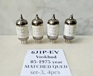 4x 6J1P-EV = EF95 6F32 6J1 HF Pentode Röhre UdSSR Voskhod MATCHED QUAD 05/1975 NEU - Bild 1 von 3