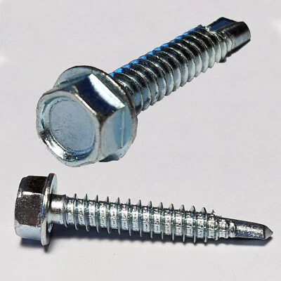 RCG (1000) #14 x 1-1/2 IHW Hex Washer Head Tek Self-Drilling Screw #3 point BULK
