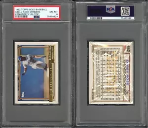 1992 Topps Gold Winners Baseball Cello Pack Ken Griffey Top PSA 8 NM MT 75460329 - Picture 1 of 3