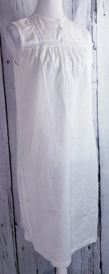 De Colección Nancy King Lencería Camisón Ropa de Dormir Sin Mangas Blanco Pequeño S #7314 Foto 1 de 4