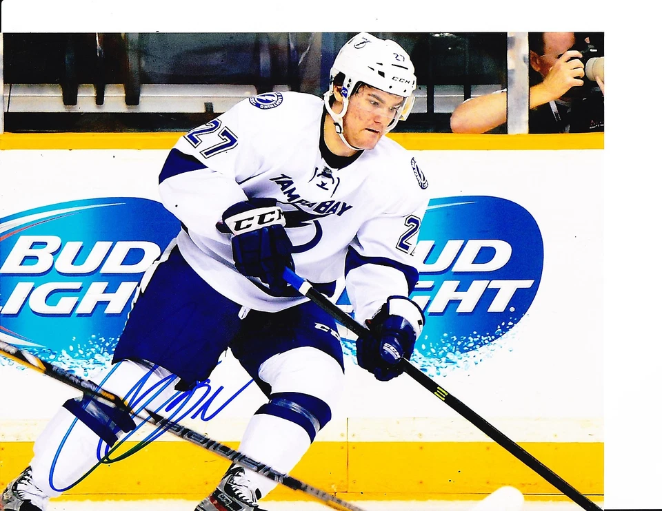 CAMISETA BLANCA FIRMADA POR TAMPA BAY LIGHTNING JONATHAN DROUIN 8X10 Foto 1 de 1