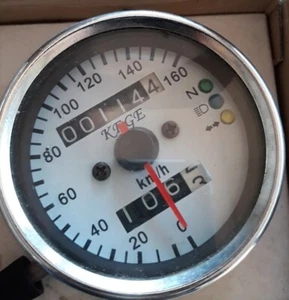 Tachimetro km/h da 60 mm Cromato km/H Honda yamaha ducati kawasaki - Foto 1 di 2
