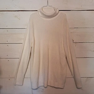 H&M Womens White Turtleneck Long Sleeve Sweater Dress Size Large - Picture 1 of 6