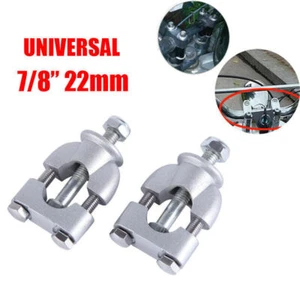 7/8'' 22mm HandleBar Bar Mount Clamps Risers Adapter For Dirt Bike ATV US - Picture 1 of 11