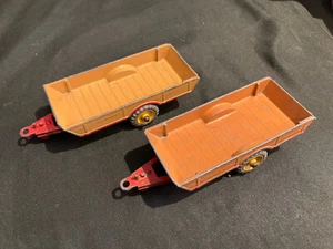 2 x Vintage Meccano Dinky HALESOWEN FARM TRAILER No 320 & 27b - Picture 1 of 5