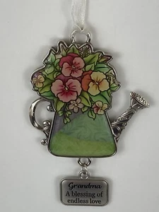 Ganz Car Charm Flowers Watering Can "Grandma A blessing of Endless Love" - Picture 1 of 8