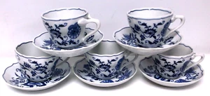 5 tazas y 5 platillos pancarta de cebolla azul danubio y marcas rectangulares excelente - Imagen 1 de 6