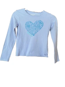 American Girl Size 10/12 blue Doodle Tee Heart Shirt Girls ECU - Picture 1 of 4