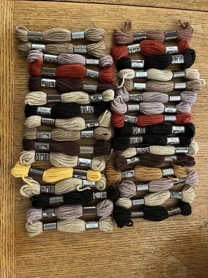 DMC Laine Colbert Tapestry Yarn Lot of 32 Brown Fall Colors 100% Virgin Wool - Image 1 of 4