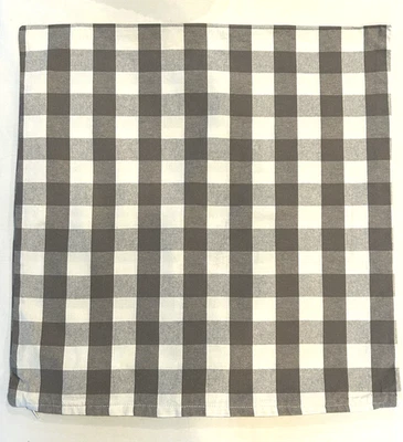 Ikea Buffalo Check Gray White Zippered Pillow Covers 19in X 19 in - Image 1 of 4